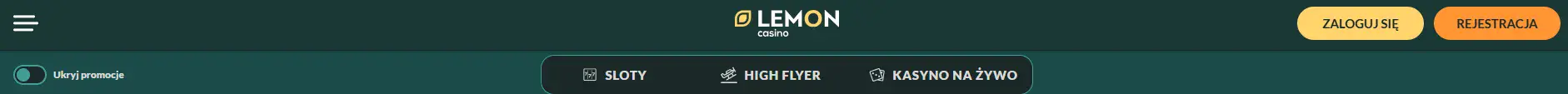Przycisk Zarejestruj się na stronie Lemon Casino